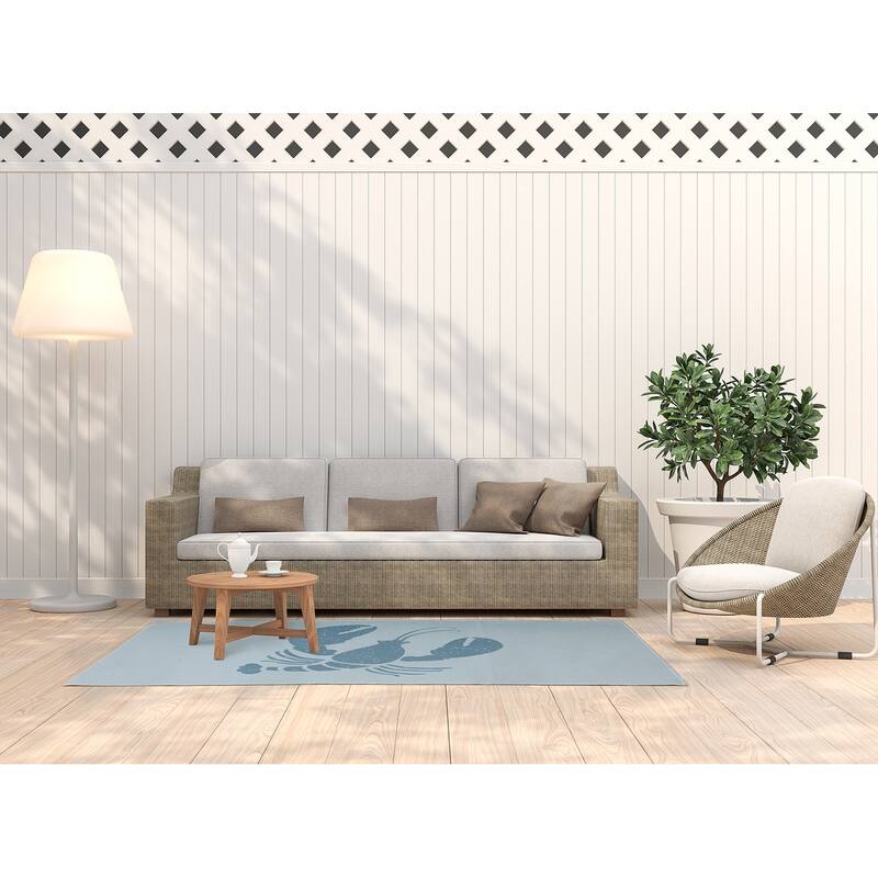 Lobster Nautical Indoor/Outdoor Rug