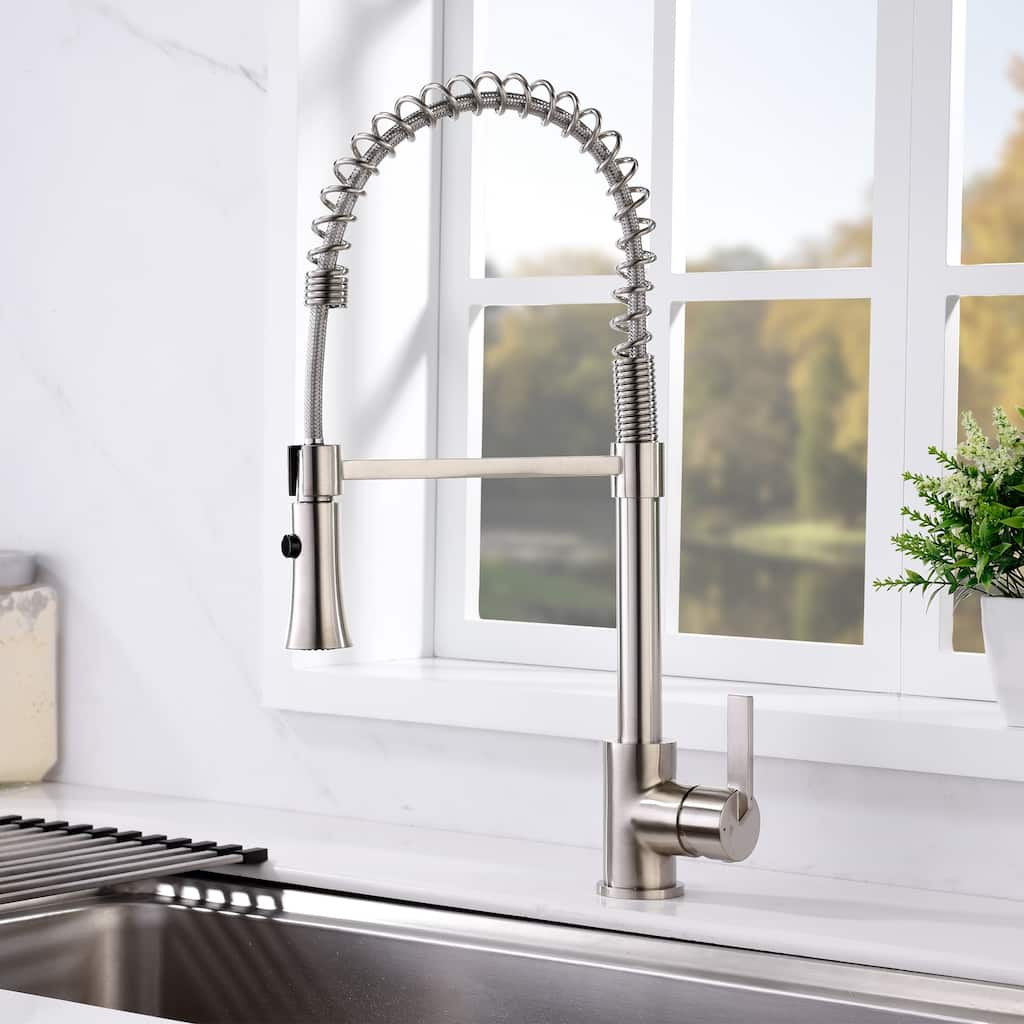 Luxier KTS13 Single Handle Pull Down Sprayer Kitchen Faucet