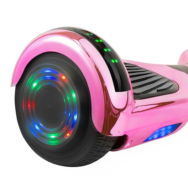 Hoverboard with LED Wheels Rims and Bluetooth Speakers in Pink