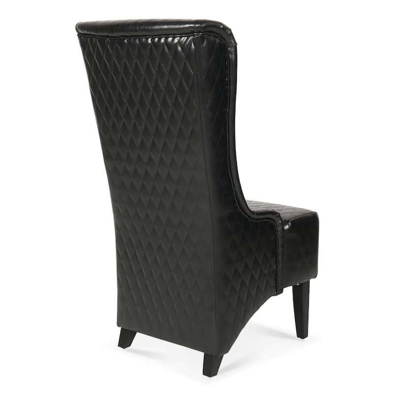 Black 23.03" High Back Accent Chair with Solid Frame