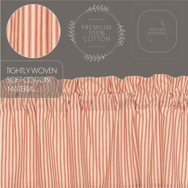 Sawyer Mill Ticking Stripe Balloon Valance - Balloon Valance 60x15 - Balloon Valance 60x15
