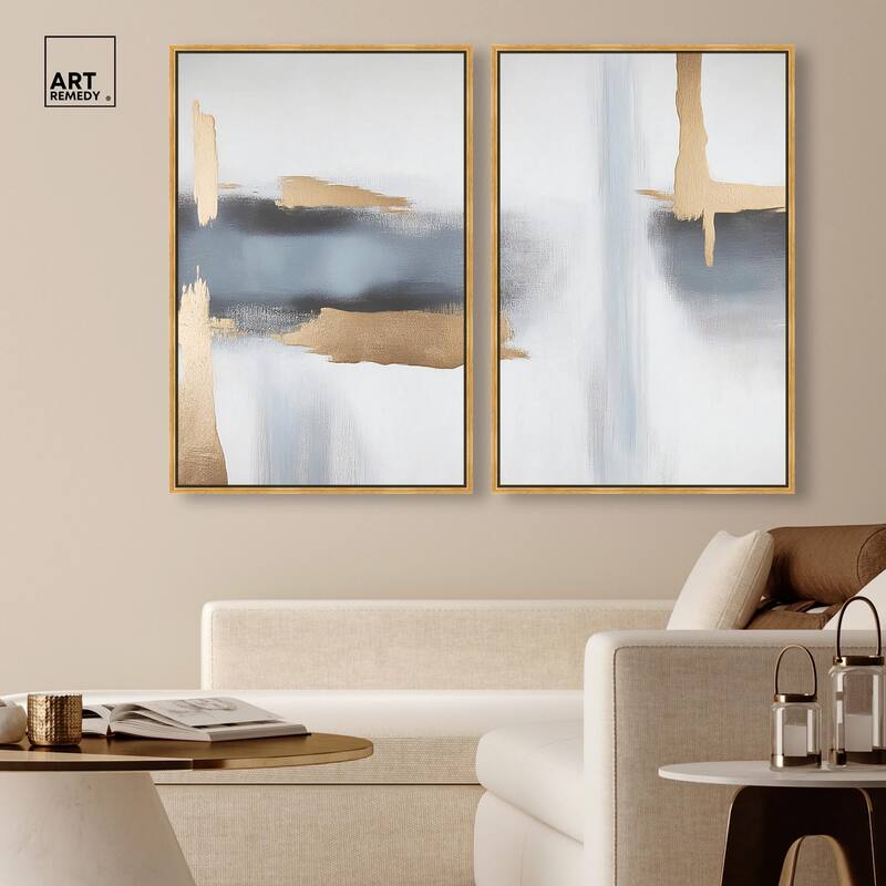 Visual Gold Vortex I Canvas Set of 2 by Art Remedy