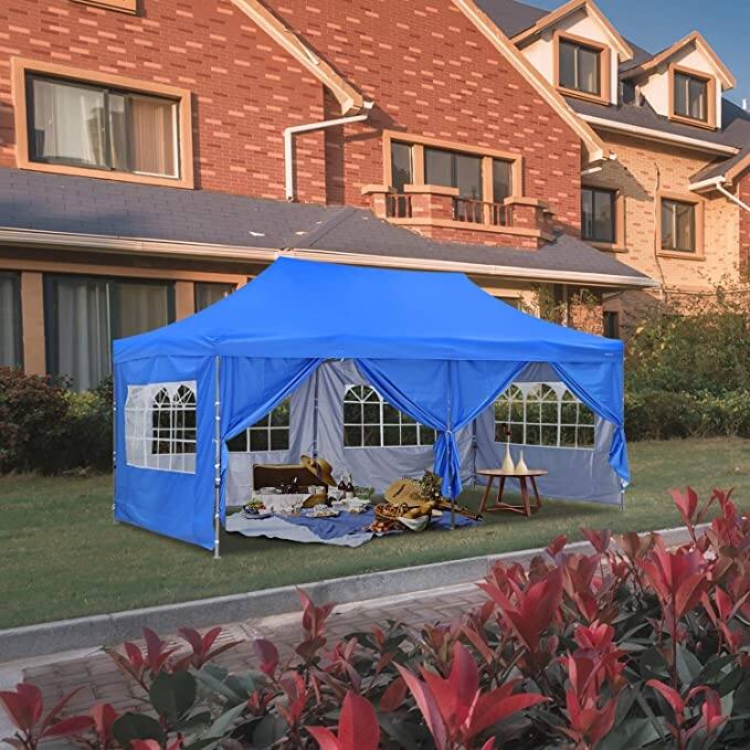 GDY 10x20 Ft Pop up Canopy Tent, Party Heavy Duty Instant Gazebo With 4 Removable Side Walls