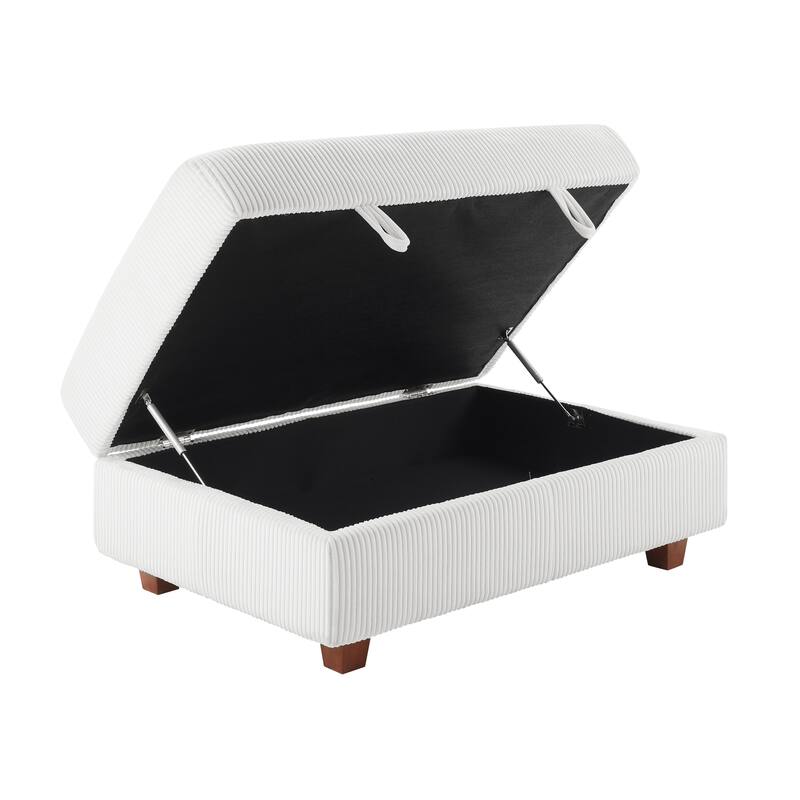 41" Wide Upholstered Ottoman With Storage