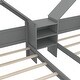 preview thumbnail 10 of 22, Double Twin Size Platform Bed with House-shaped Headboard and Built-in Nightstand