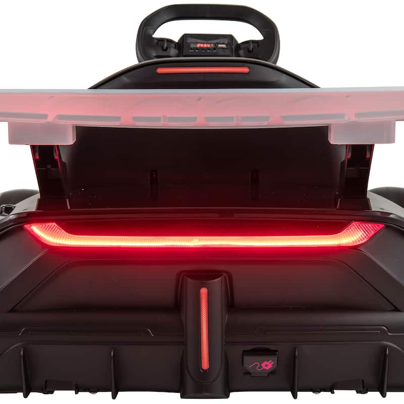 Kids Ride-On Electric Go Kart with Drift Mode and Safety Harness USB Music, and AUX Input - 45"/47"/49" x 29" x 21" (L x W x H)