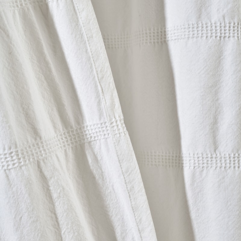 Lush Decor Waffle Stripe Woven Cotton Shower Curtain