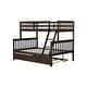 preview thumbnail 8 of 17, Detachable Rubber Wood Twin Over Full Bunk Bed with Trundle,Convertible Ladder and Guardrail,Kids and Baby