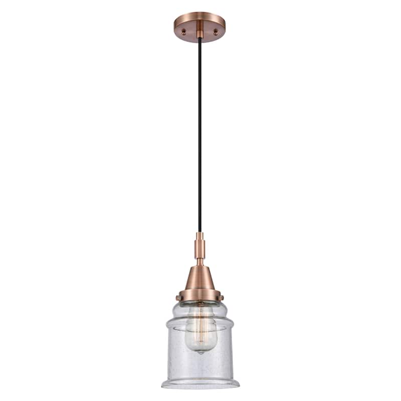 Innovations Lighting Downtown Urban - Caden Canton - 1 Light 6" Cord Hung Mini Pendant - Antique Copper/Seedy Shade