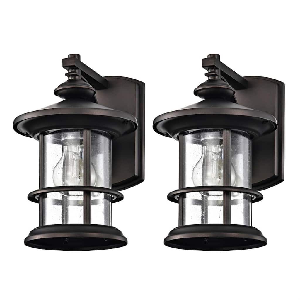 Belle 1 Light Transitional Outdoor Wall Lantern in 2 Pack