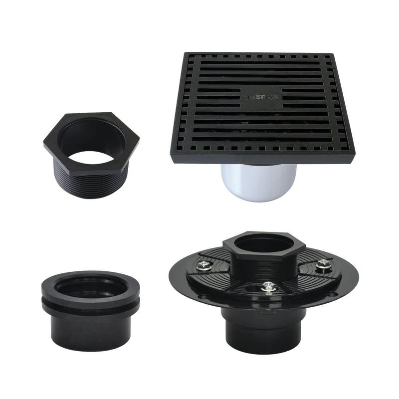 Kingston Brass BSFK4464 Watercourse 3-15/16" Square Shower Drain - Matte Black