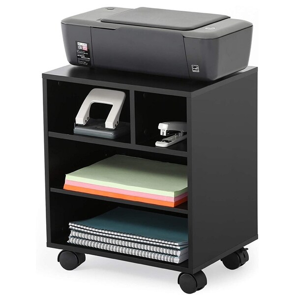 Mobile Printer Stand with Wheels，Under Desk Organizing Storage Cabinet ...