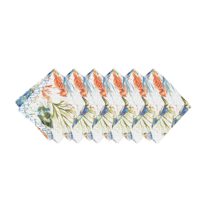 Marino Reversible Colorful Coastal Napkin Set of 6 - Set of 6