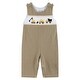 preview thumbnail 1 of 2, Brown Construction Smocked Overalls