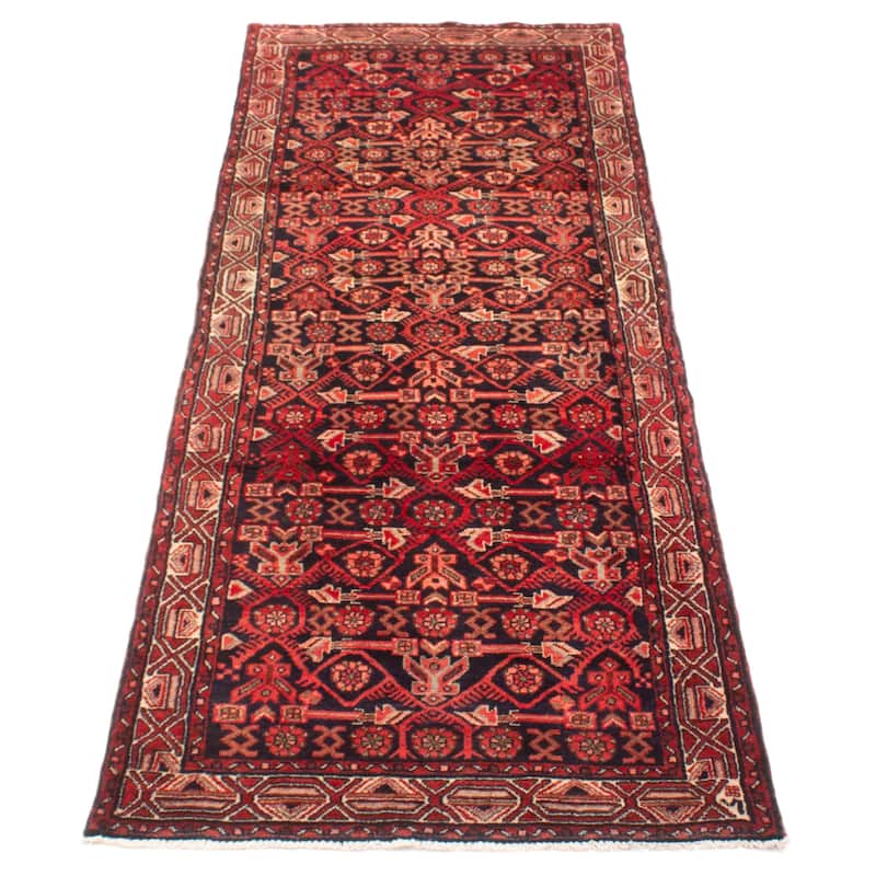 ECARPETGALLERY Hand-knotted Andelz Navy Wool Rug - 3'5 x 9'8