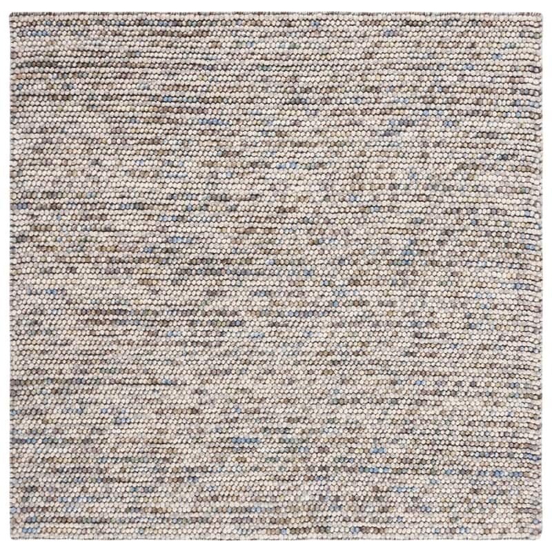 SAFAVIEH Handmade Natura Gonnie Wool Rug - 6' Square - Ivory/Multi