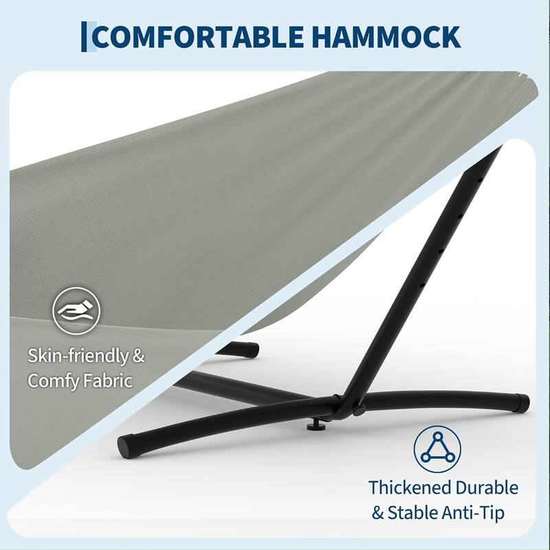 Portable Double Hammocks with Carrying Bag for Outside, 450 lbs Capacity