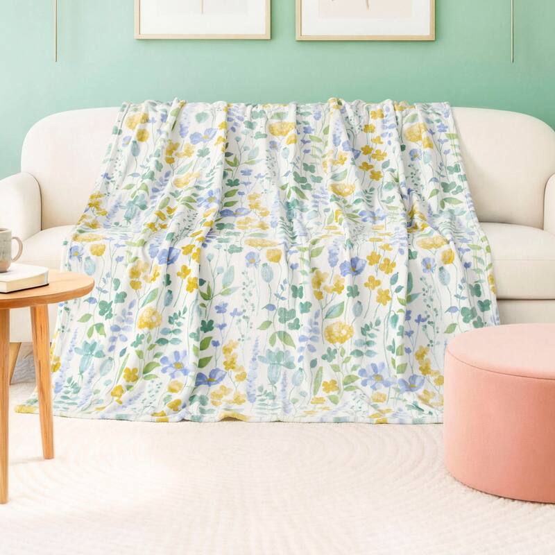 Creative Home Ideas 60" x 70" Plush Throws - 60" x 70" - Chambray Blue