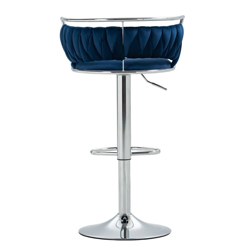 Modern Velvet 26" Adjustable Swivel Bar Stools (Set of 4)