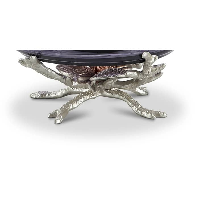 Spi Aluminum Shell Bowl Holder Glass Included - 8.5 X 17 X 15.5 inches
