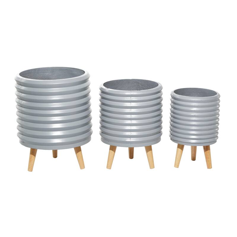 Magnesium Oxide Planter - Set of 3 Gray - Roche River Decor