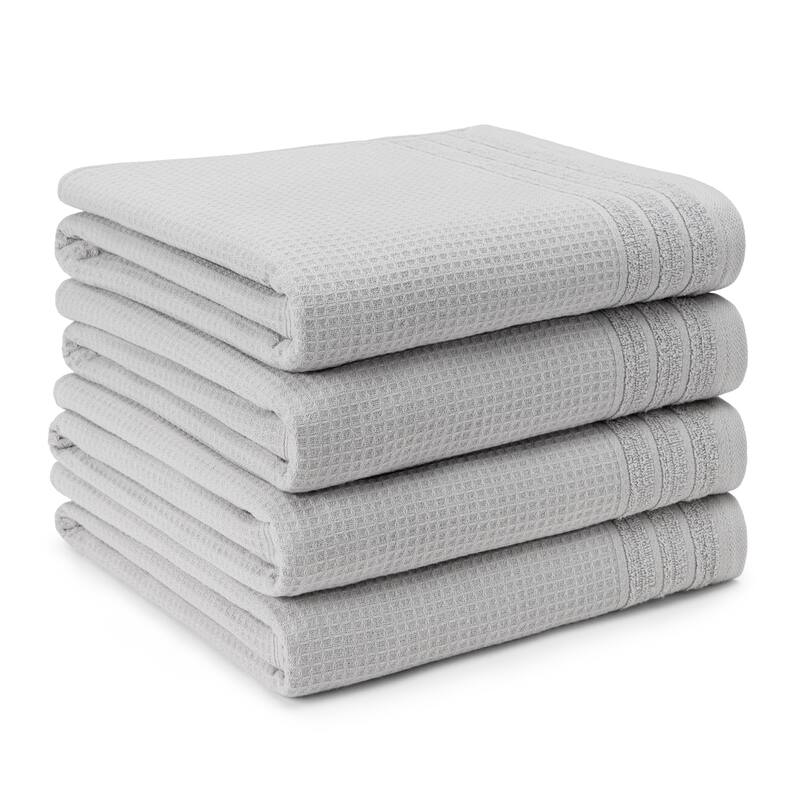 TOWN & COUNTRY BASICS 4-Piece Waffle Woven Terry Stripe Bath Towel Set, - 30"x56"