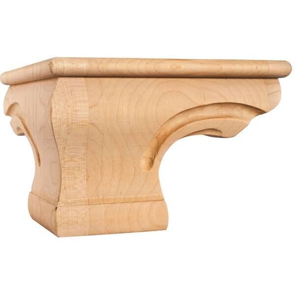 slide 1 of 1, Hardware Resources Pedestal Foot with Decorative Styling, 4-1/2"H x Natural Oak