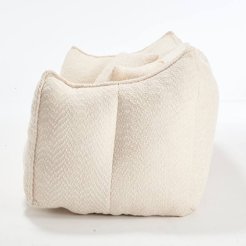 73.2" Chenille Oversized Beanbag Sofa Chair with High-Resilience Foam, Armrests and Handles
