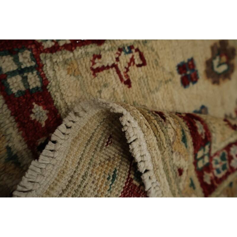 Hand Knotted Oriental 100% Wool Carpet Traditional Floral Beige & Ivories Peshawar Area Rug - 2' 7'' X 1' 8''