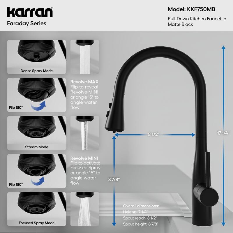 Karran Faraday Pull-Down Sprayer Kitchen Faucet