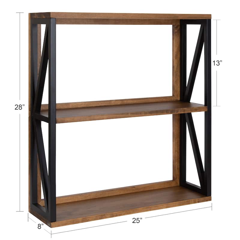 Kate and Laurel Rigby Wood Wall Shelf - 25x8x28