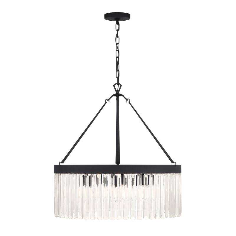 Emory 8 Light Black Forged Chandelier - 24''W x 24.75''H