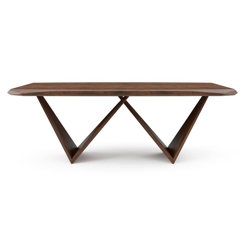 Furniture of America Abigail III Mid-Century Modern 7-Piece Rich Walnut Solid Wood Dining Set
