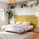 preview thumbnail 2 of 9, Jaxx Panelist Modern Padded Headboard - Clearwater Configuration - Large Wall Panel Arrangement for King or Queen Amber Gold