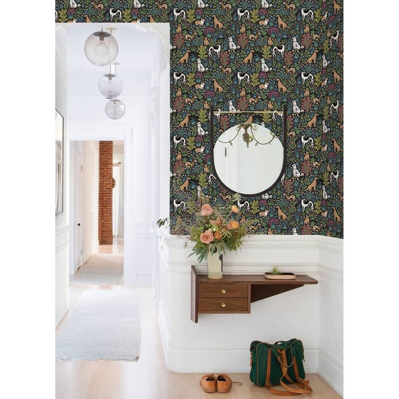 Printfresh Must Love Dogs Charcoal Peel and Stick Wallpaper