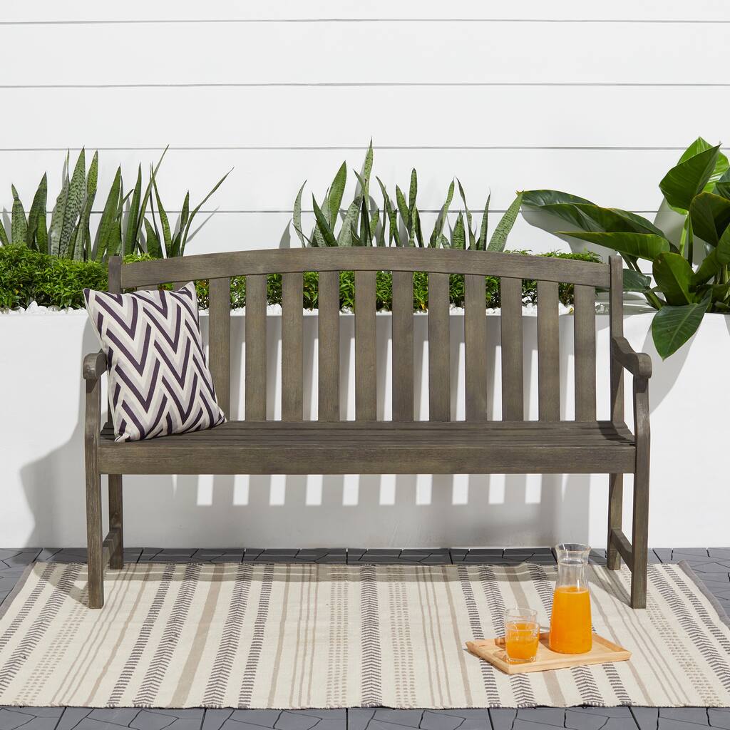 Clihome Outdoor Patio 5-foot Hand-scraped Wood Garden Bench
