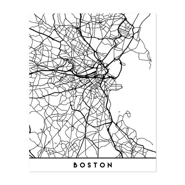 Boston Massachusetts Maps Coordinates Urban Art Print/Poster Bed Bath