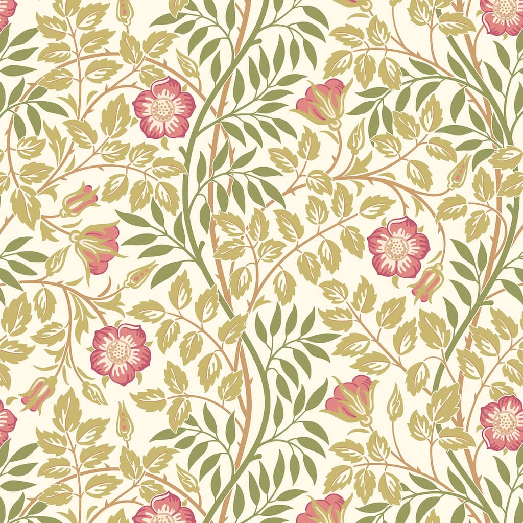 Hoopla Walls Rosehip Trail Rose Pink Peel and Stick Wallpaper - N/A