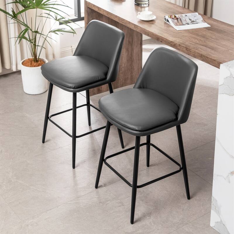 Counter Height Swivel Bar Stools Set of 2 - Dark Grey