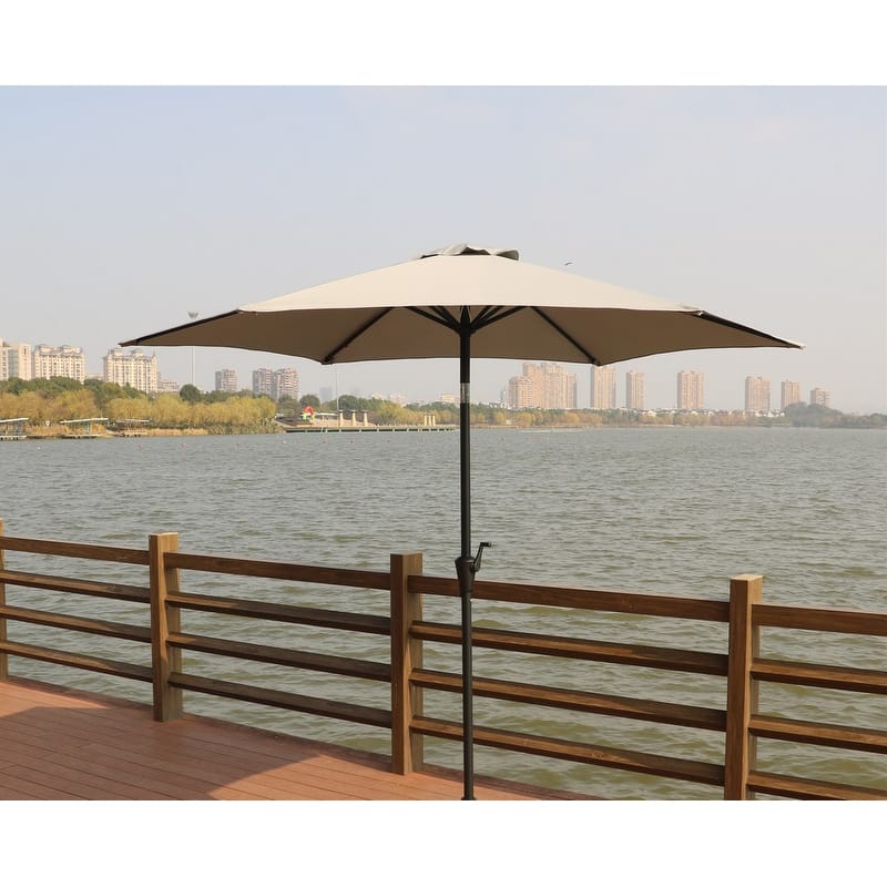 9 Feet Pole Umbrella with Carry Bag - Grey
