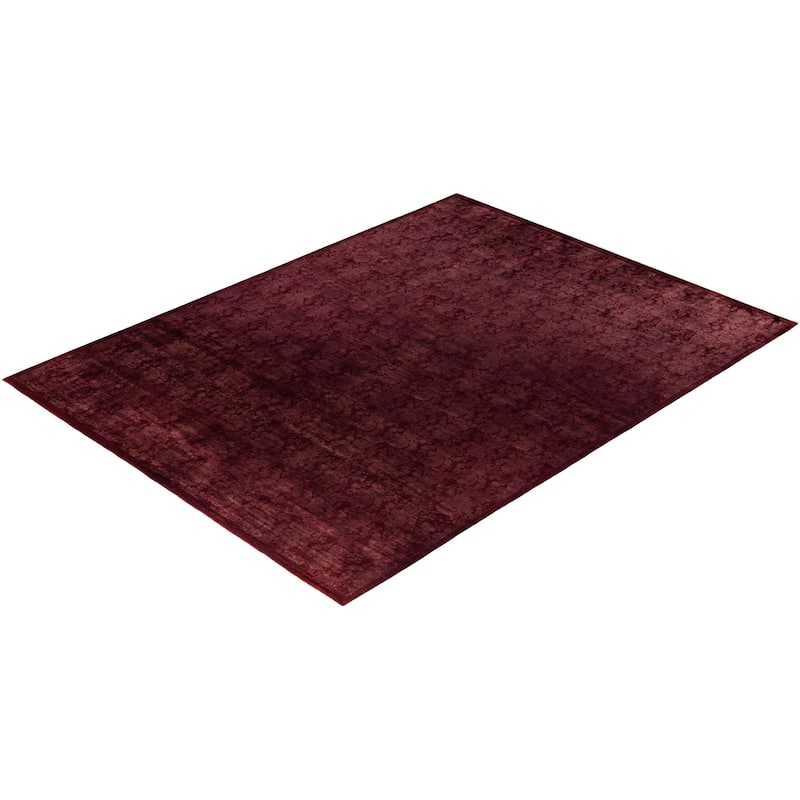 Overdyed One-of-a-Kind Hand-Knotted Area Rug - Red - 9' 1" x 11' 9"
