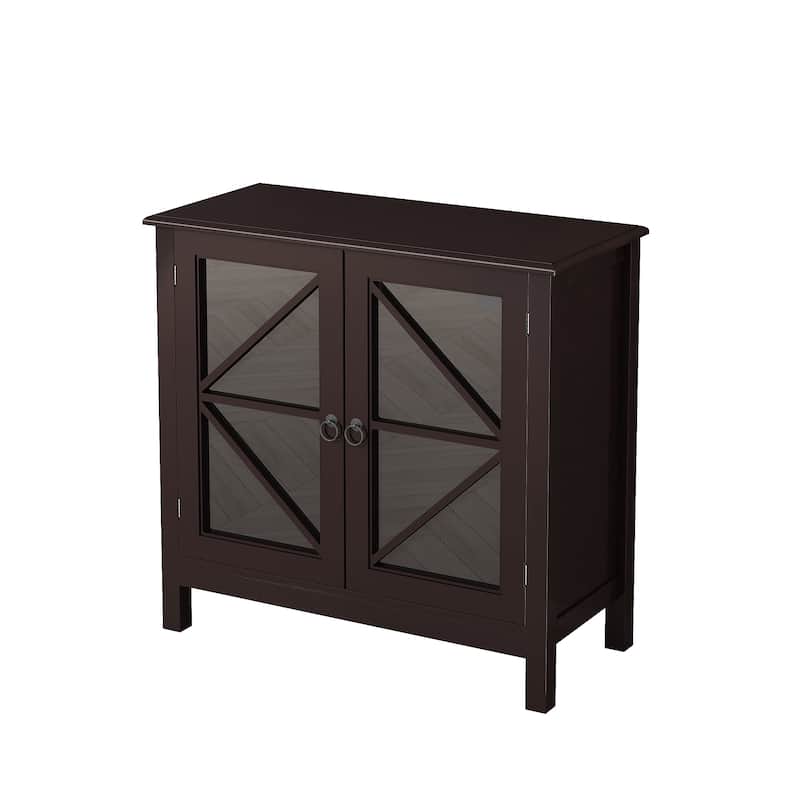 Kitchen cabinet with double glass doors