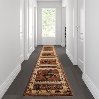Bucking Bronco Rodeo Cowboy Olefin Indoor Area Rug