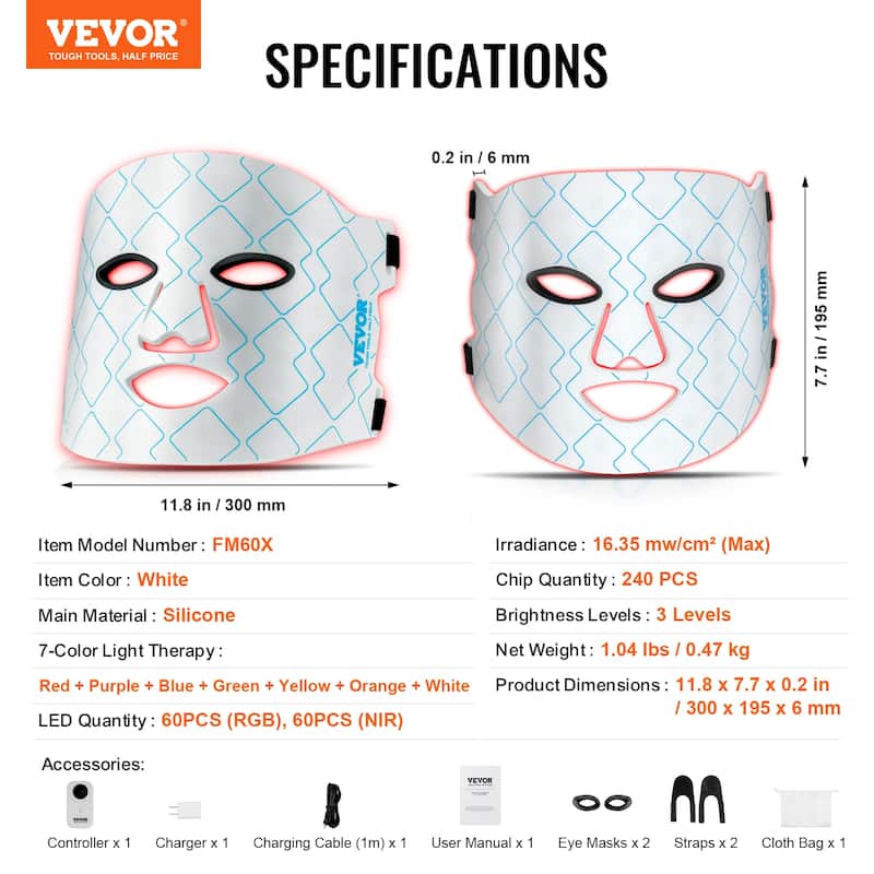 Red Light Therapy Mask for Skin Health Anti Aging Wrinkle Reduction