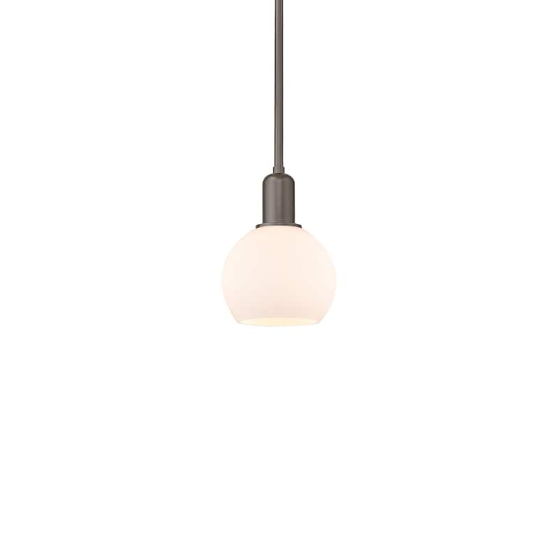 Innovations Lighting 716-1S-9-6 Athens Pendant Athens 6" Wide Mini - Oil Rubbed Bronze / Matte White