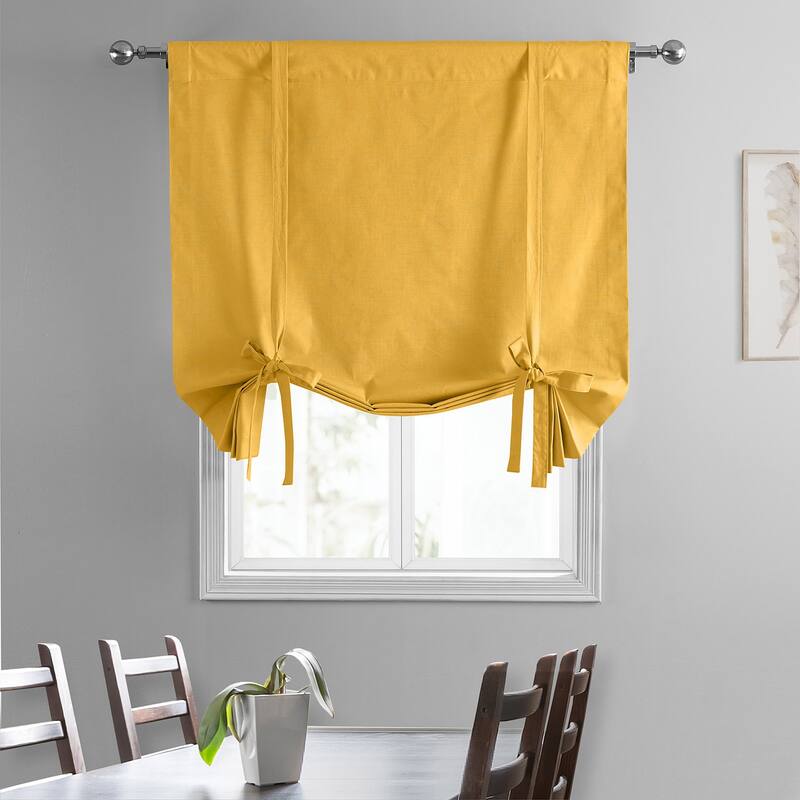 Exclusive Fabrics Dune Textured Solid Cotton Tie-Up Window Shade (1 Panel)
