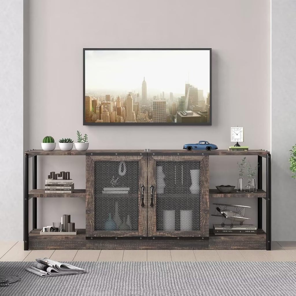 63" TV Stand Farmhouse Style TV Console Table