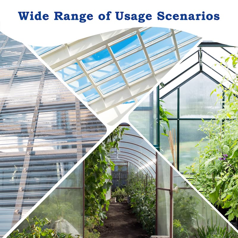 Aoodor 6-Pack Polycarbonate Panels, UV-Protected Waterproof Clear Sheets, Twin-Wall Design for Greenhouses and Gazebos