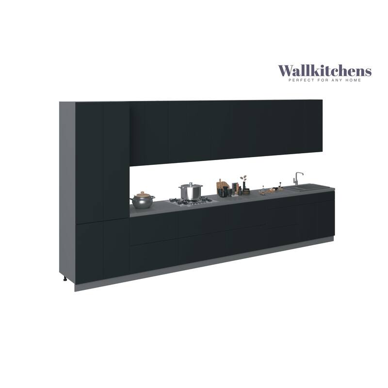 Kitchen Celestial Collection Black Color Base Size 15Ft Wide - 182x24 - Black