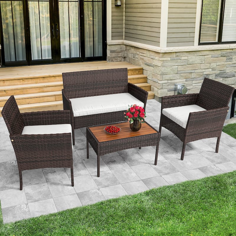 Moasis 4-Piece Patio Wicker(PE) Bistro Set - 4Pcs